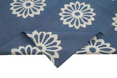 Geometric Duri Blue Geometric Cotton Wool Handmade Area Rug 9'1'' x 11'11''