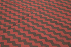 Geometric Duri Red Geometric Cotton Wool Handmade Area Rug 8'11'' x 11'9''
