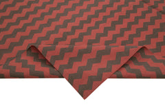 Geometric Duri Red Geometric Cotton Wool Handmade Area Rug 8'11'' x 11'9''