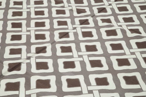 Geometric Duri Brown Geometric Cotton Wool Handmade Area Rug 9'0'' x 12'0''