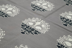 Handmade Area Rug - Geometric Grey Cotton Wool Carpet 9'2''x11'11'' Durable Style