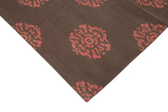 Duri Brown Geometric Cotton Wool Handmade Area Rug 9'4'' x 11'11''