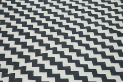 Handmade Area Rug – Black Geometric Cotton Wool Vintage Handwoven Carpet 10'x14'