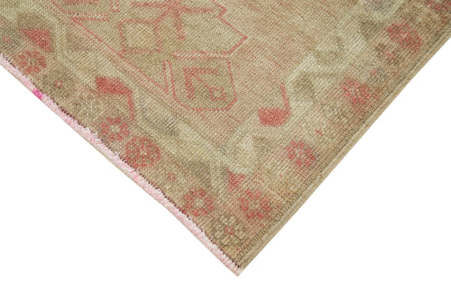 Vintage Herki Beige Vintage Cotton Wool Handmade Area Rug 2'11'' x 11'8''