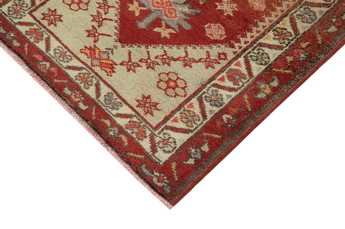 Vintage Herki Red Vintage Cotton Wool Handmade Area Rug 2'10'' x 12'4''