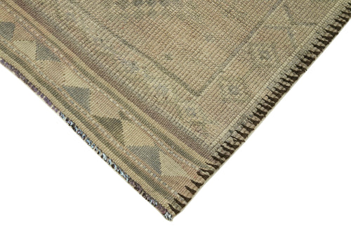 Vintage Herki Beige Vintage Cotton Wool Handmade Area Rug 2'10'' x 11'7''
