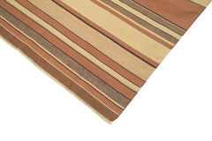 Geometric Duri Brown Geometric Cotton Wool Handmade Area Rug 8'10'' x 12'0''