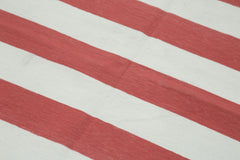 Handmade Area Rug - Red Geometric Cotton Wool Blend Durable Floor Covering 3'6" x 5'8"