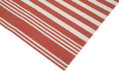 Geometric Duri Red Geometric Cotton Wool Handmade Area Rug 3'6'' x 5'6''