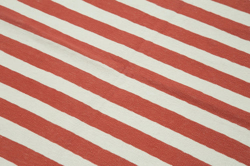 Geometric Duri Red Geometric Cotton Wool Handmade Area Rug 3'6'' x 5'6''