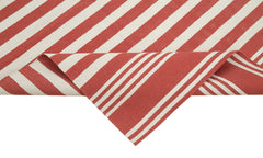 Geometric Duri Red Geometric Cotton Wool Handmade Area Rug 3'6'' x 5'6''