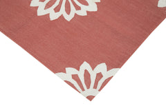 Geometric Duri Red Geometric Cotton Wool Handmade Area Rug 3'6'' x 5'5''