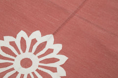 Geometric Duri Red Geometric Cotton Wool Handmade Area Rug 3'6'' x 5'5''