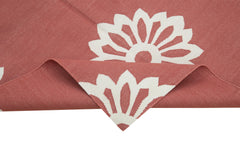 Geometric Duri Red Geometric Cotton Wool Handmade Area Rug 3'6'' x 5'5''