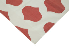 Geometric Duri Red Geometric Cotton Wool Handmade Area Rug 8'0'' x 9'9''