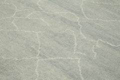 Purpleocco Grey Geometric Wool Cotton Handmade Rug 8'2'' x 9'6''