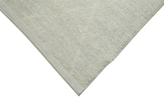 Purpleocco Grey Geometric Wool Cotton Handmade Rug 9'10'' x 14'0''