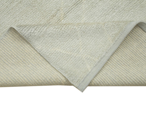 Purpleocco Grey Geometric Wool Cotton Handmade Rug 9'10'' x 14'0''