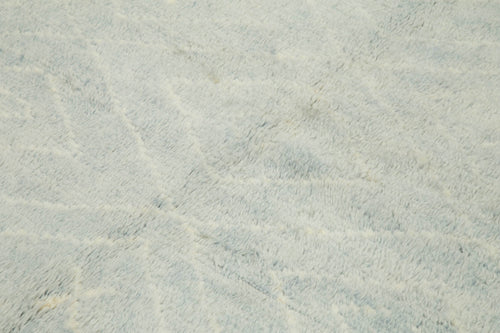 Purpleocco Blue Geometric Wool Cotton Handmade Rug 7'8'' x 10'2''