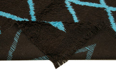 Purpleocco Brown Geometric Wool Cotton Handmade Rug 9'0'' x 12'2''