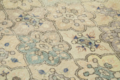 Handmade Area Rug - Checkered Kilim Beige Cotton Wool Durable Floor Covering 4'7''x8'10''