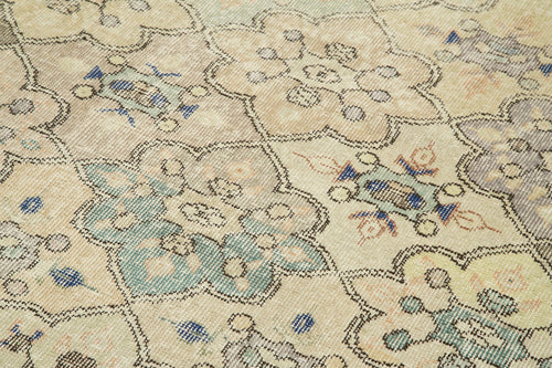 Handmade Area Rug - Checkered Kilim Beige Cotton Wool Durable Floor Covering 4'7''x8'10''