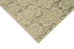 Checkered Kilim Beige Cotton Wool Handmade Area Rug 5'0'' x 8'11''