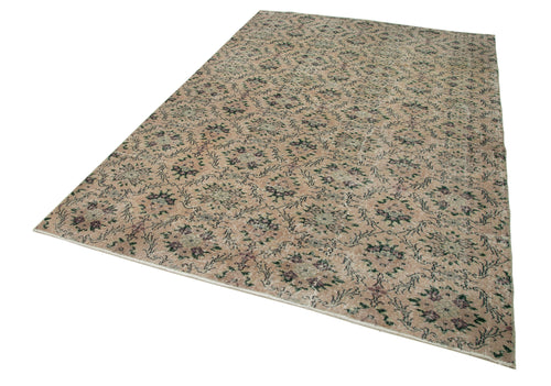 Handmade Area Rug – Orange Checkered Turkish Kilim Rug Cotton Wool Blend 6'1''x9'2''