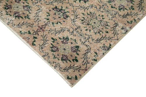 Handmade Area Rug – Orange Checkered Turkish Kilim Rug Cotton Wool Blend 6'1''x9'2''