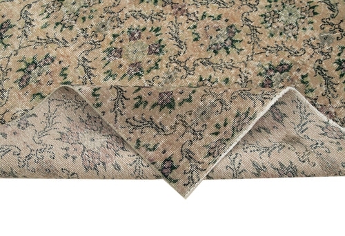 Handmade Area Rug – Orange Checkered Turkish Kilim Rug Cotton Wool Blend 6'1''x9'2''