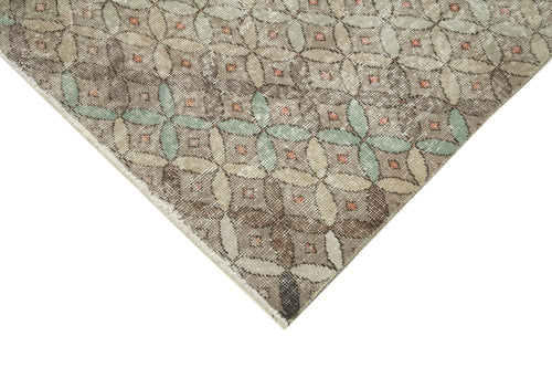 Handmade Area Rug - Checkered Kilim Brown Cotton Wool Carpet 4'8" x 9'0"