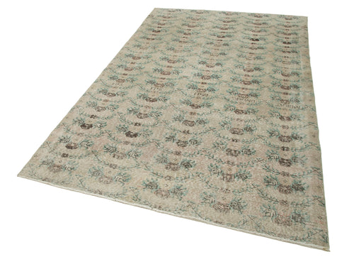 Checkered Kilim Beige Cotton Wool Handmade Area Rug 5'5'' x 9'0''