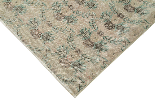 Checkered Kilim Beige Cotton Wool Handmade Area Rug 5'5'' x 9'0''