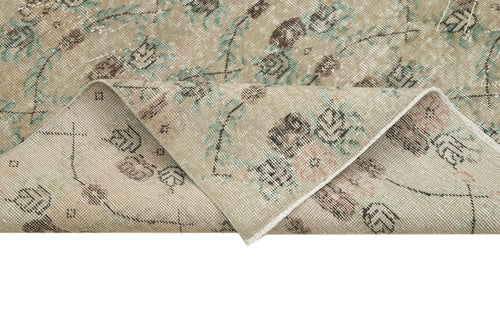 Checkered Kilim Beige Cotton Wool Handmade Area Rug 5'5'' x 9'0''