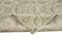 Handmade Area Rug - Checkered Kilim Beige Cotton Wool Rug 5'7''x8'10'' Soft Durable