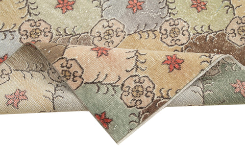 Checkered Kilim White Cotton Wool Handmade Area Rug 4'3'' x 7'10''