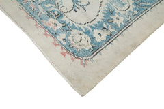 Handmade Area Rug - Checkered Kilim Beige Cotton Wool Vintage Carpet 6'x9'9''