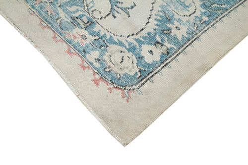 Handmade Area Rug - Checkered Kilim Beige Cotton Wool Vintage Carpet 6'x9'9''