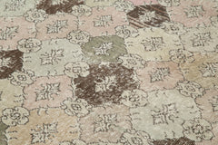 Checkered Kilim White Cotton Wool Handmade Area Rug 5'5'' x 9'1''