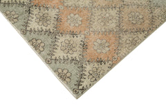 Checkered Kilim White Cotton Wool Handmade Area Rug 6'0'' x 8'8''