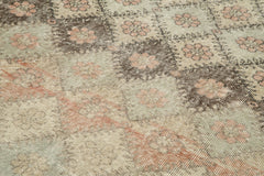 Checkered Kilim White Cotton Wool Handmade Area Rug 6'0'' x 8'8''