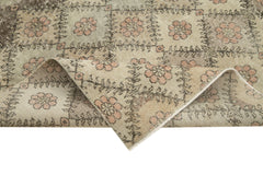 Checkered Kilim White Cotton Wool Handmade Area Rug 6'0'' x 8'8''