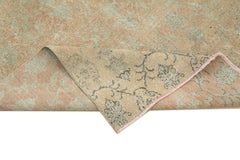 Handmade Area Rug - Checkered Kilim Orange Cotton Wool 5x8 Vintage Carpet