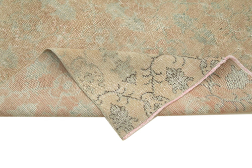 Handmade Area Rug - Checkered Kilim Orange Cotton Wool 5x8 Vintage Carpet