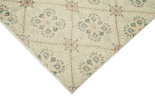 Handmade Area Rug - Checkered Kilim Beige Cotton Wool, Durable Soft Floor Covering 4'10''x8'3''
