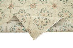 Handmade Area Rug - Checkered Kilim Beige Cotton Wool, Durable Soft Floor Covering 4'10''x8'3''