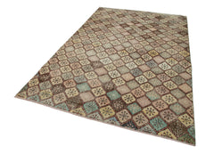 Handmade Area Rug - Checkered Kilim Cotton Wool Rug 5'10" x 9'2" by Agacan