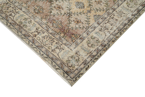 Handmade Area Rug – Beige Kilim Wool Cotton Rug with Classic Checkered Design 5'7''x9'4''