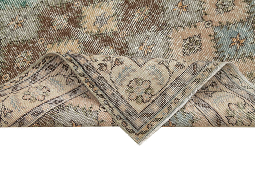 Handmade Area Rug – Beige Kilim Wool Cotton Rug with Classic Checkered Design 5'7''x9'4''