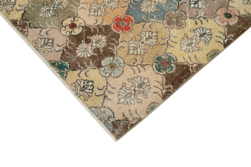 Checkered Kilim White Cotton Wool Handmade Area Rug 5'10'' x 9'7''